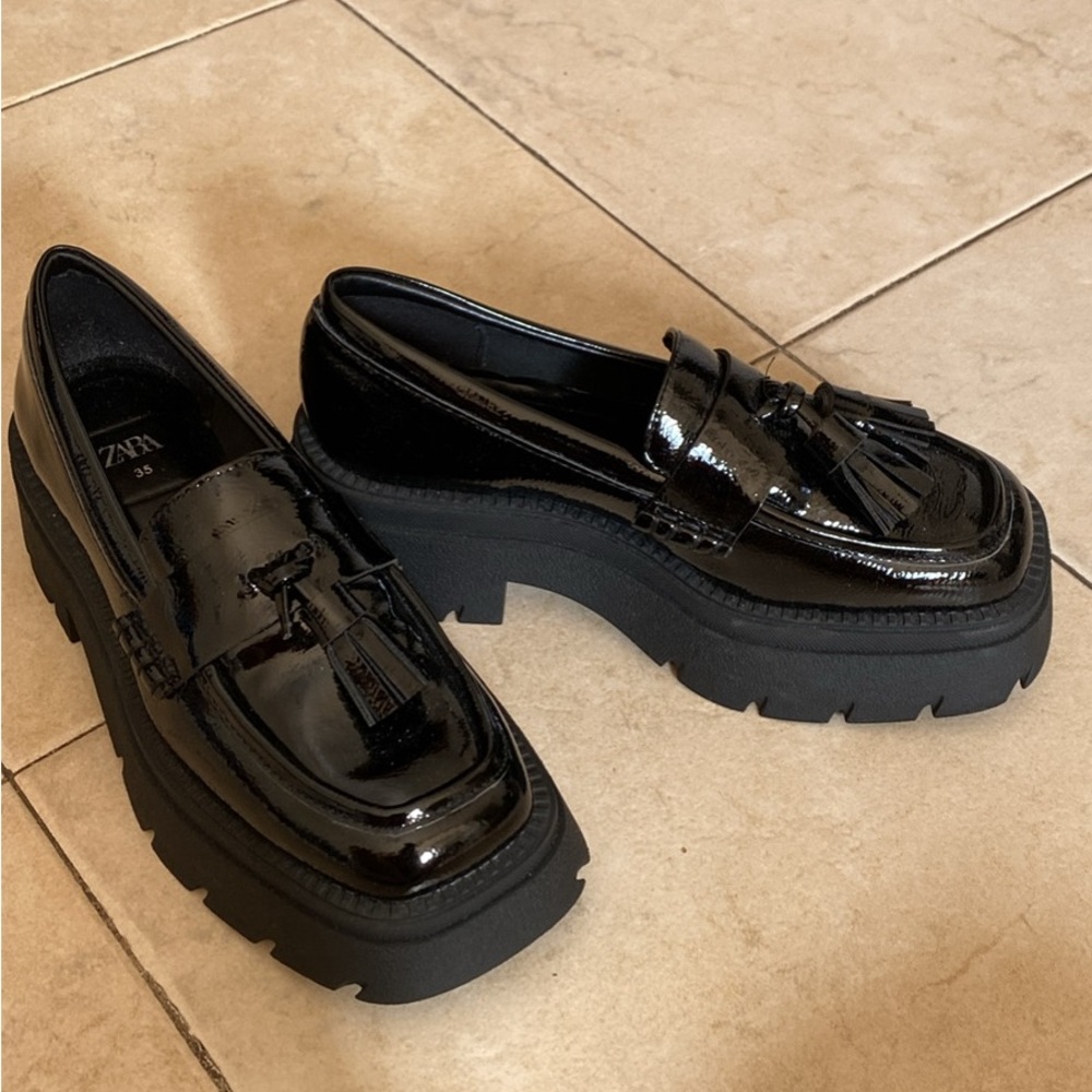 Zara platform loafers size 6